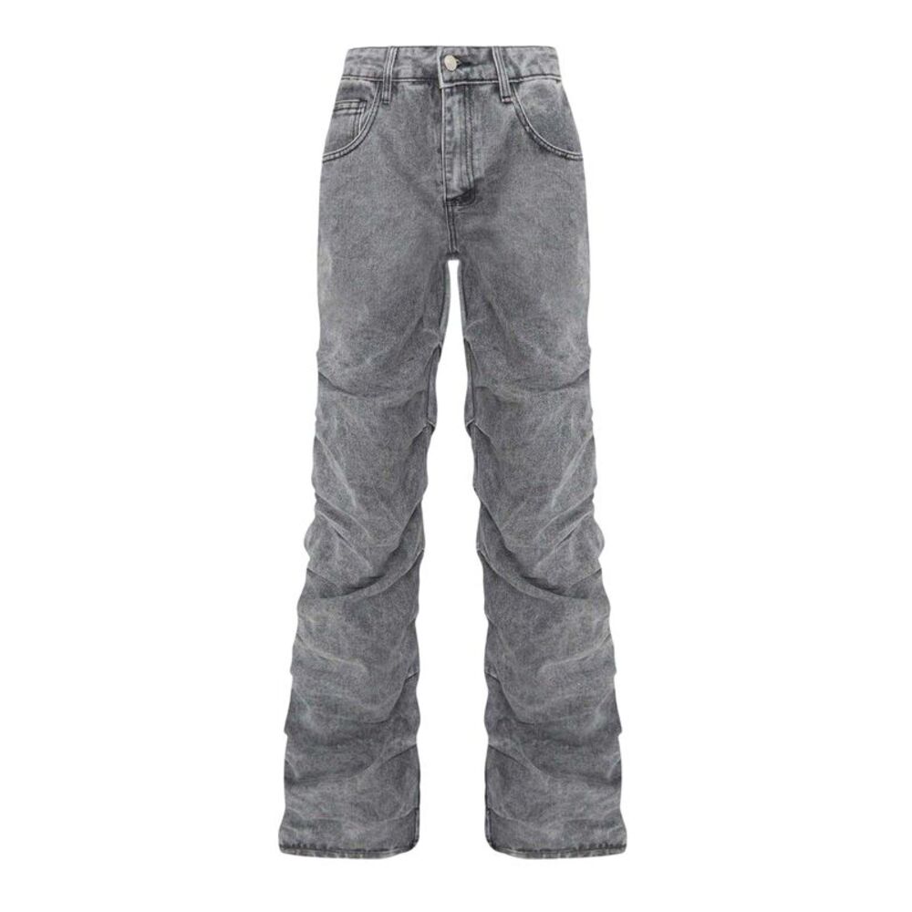 I Saw It First Womens/Ladies Ruched Straight Jeans / Black